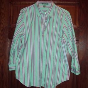 NWT Ralph Lauren Striped Button Down Sz. Large